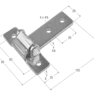 DOBRADIÇA RECTANGULAR DESMONTÁVEL ZINCADA BS-22