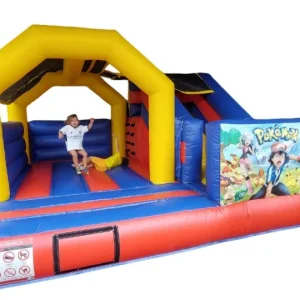Insuflável Combinado 4×4m com tema adaptável – Vermelho, Azul e Amarelo 🎪