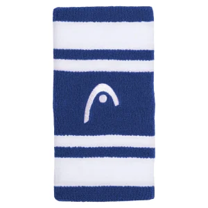 Poignets Éponge Head 5" Striped Blanc/Bleu Foncé x2